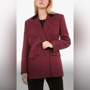 NWT The Kooples Black & Red Houndstooth Blazer - size 40 (US 8|10) - $695 MSRP